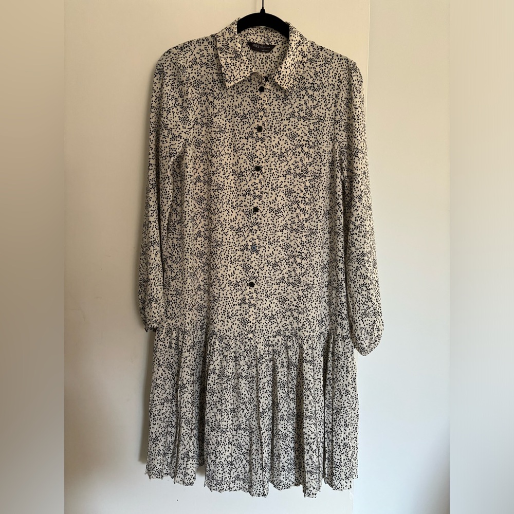 NWT M&S Black and White Spot Dress UK8